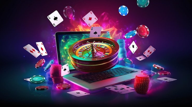 Mesin slot digital dengan tampilan warna-warni dan fitur bonus menarik